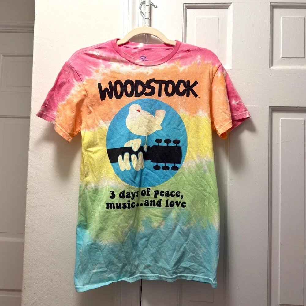 Woodstock Tie-Dye Peace, Music & Love 🌼 Adult Small-Kids Large